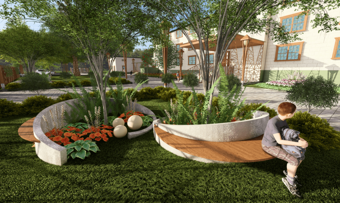 School Outdoor Bench